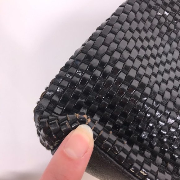 Vintage Valerie Steven Black Woven Leather Gold Hardware Shoulder bag - Picture 3 of 11